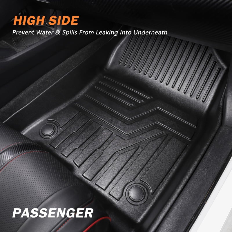 KUST Floor Mats for Ford Escape 2020-2025 2026 (NOT for Hybrid), All Weather TPE Rubber Front Rear 2 Row Car Mats Escape Accessories High Edge Black, 3PCS - Image 3